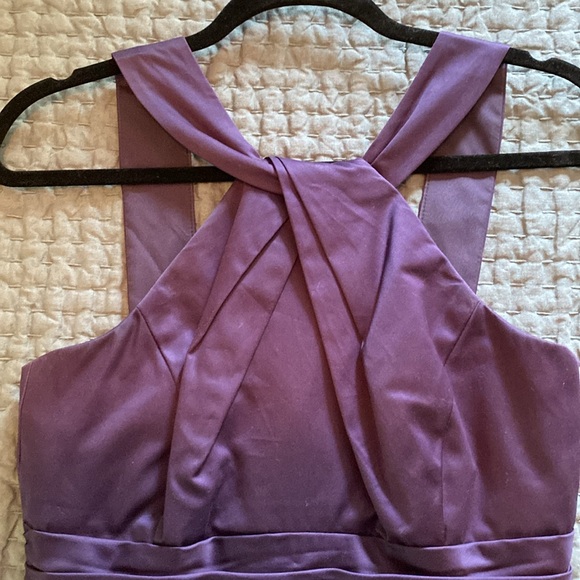 David’s Bridal Bridesmaid Dress. Y-Neck. Pleating. Size 6. Color Lapis. 83690. - Picture 8 of 8